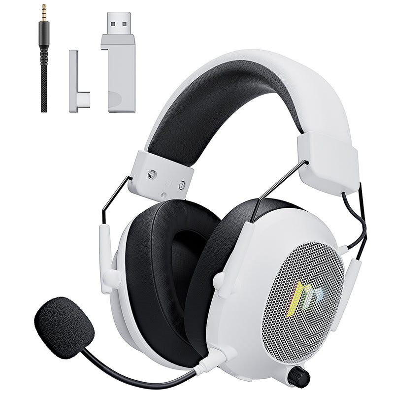 Mytrix Collapsible Wireless Tactical Gaming Headphones with Noise Cancelling Mic - Classic White Mytrix Collapsible Wireless Tactical Gaming Headphones with Noise Cancelling Mic - Classic White