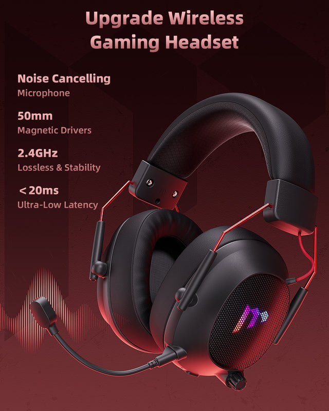 Mytrix Collapsible Wireless Tactical Gaming Headphones with Noise Cancelling Mic - Sleek Black Mytrix Collapsible Wireless Tactical Gaming Headphones with Noise Cancelling Mic - Sleek Black