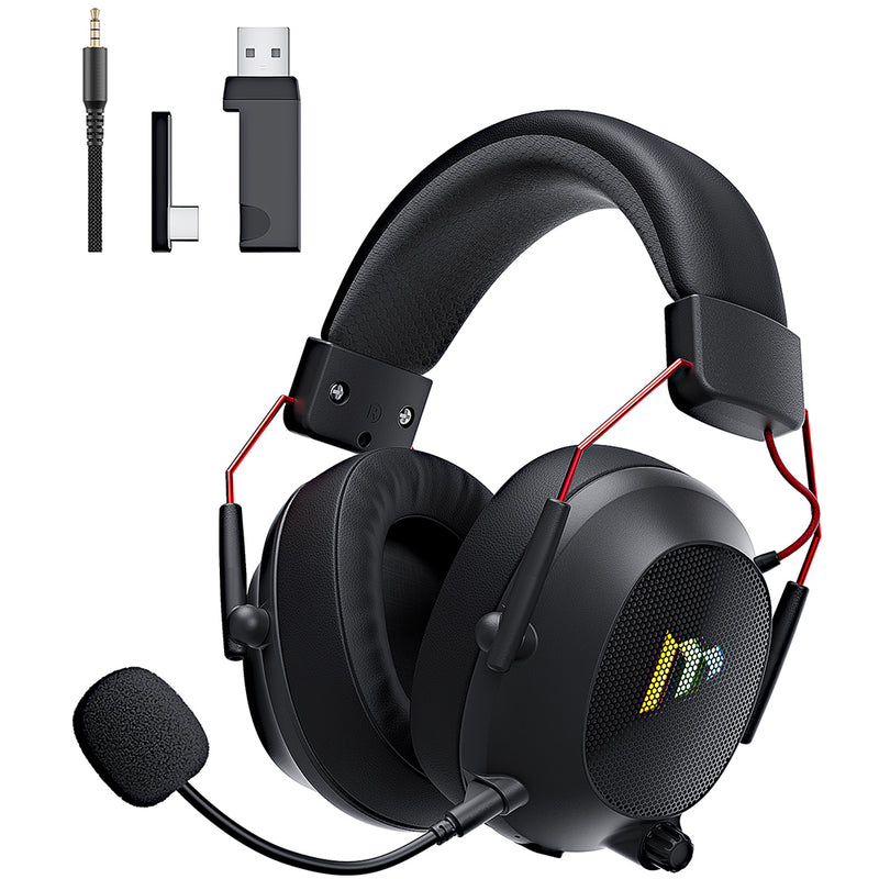 Mytrix Collapsible Wireless Tactical Gaming Headphones with Noise Cancelling Mic - Sleek Black Mytrix Collapsible Wireless Tactical Gaming Headphones with Noise Cancelling Mic - Sleek Black