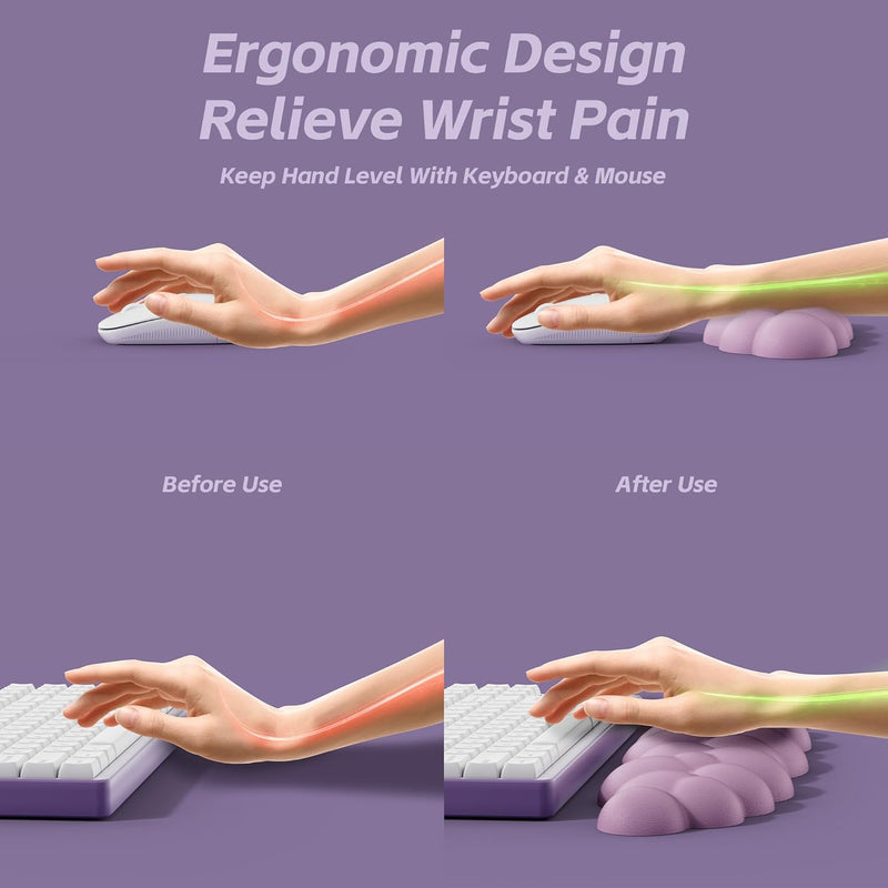 Cloud Keyboard Wrist Rest Set Pink, Desk Cloud Wrist Pad, Ergonomic Memory Foam Wrist Support Mouse Pad for Typing Pain Relief, Non-Slip Base for Home Office Computer Laptop Gaming Cloud Keyboard Wrist Rest Set Pink, Desk Cloud Wrist Pad, Ergonomic Memory Foam Wrist Support Mouse Pad for Typing Pain Relief, Non-Slip Base for Home Office Computer Laptop Gaming