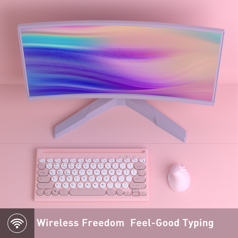 Mytrix Multi-Device Bluetooth Wireless Keyboard - Pink, with Easy-Switch for Up to 4 Devices, Laptop, Windows, Mac, Chrome OS, Android, iPadOS Mytrix Multi-Device Bluetooth Wireless Keyboard - Pink, with Easy-Switch for Up to 4 Devices, Laptop, Windows, Mac, Chrome OS, Android, iPadOS