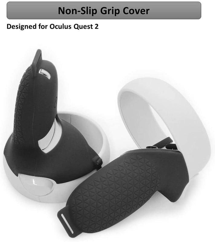 Mytrix Silicone Grip Cover for Meta/Oculus Quest 2 VR Controllers, Anti-Throw Handle Protecting Sleeve Quest 2 Accessories - Black Mytrix Silicone Grip Cover for Meta/Oculus Quest 2 VR Controllers, Anti-Throw Handle Protecting Sleeve Quest 2 Accessories - Black