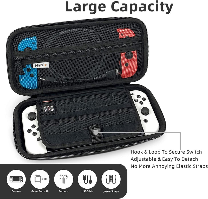 Mytrix Switch Carrying Case for Nintendo Switch & Switch OLED, Zero-Kirin Protective Travel Storage Bag with Pocket & 10 Game Card Slots Mytrix Switch Carrying Case for Nintendo Switch & Switch OLED, Zero-Kirin Protective Travel Storage Bag with Pocket & 10 Game Card Slots