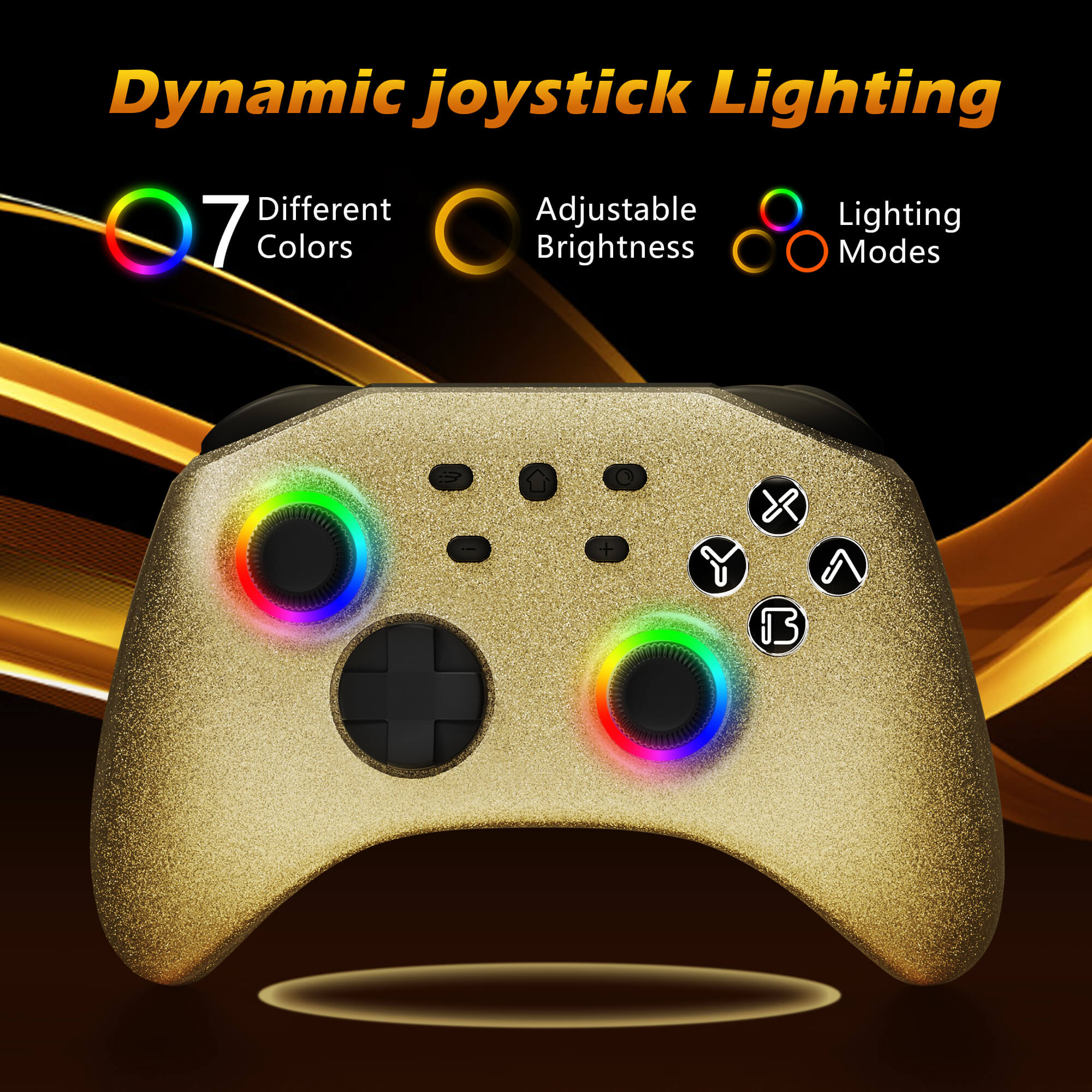 PC Gaming Controller, Wireless Controller with Custom Button, 6-Axis Gyro,  Dual Shock, Macro, Turbo, Bluetooth Game Controller for Windows