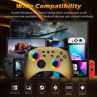 Wireless Pro RGB Controller with Programmable Back Buttons and Turbo, for Nintendo Switch, PC, Android & iOS