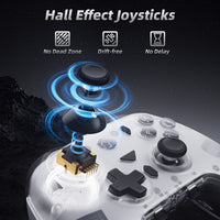 Mytrix Crystalarc Pro Wireless PC Controller with Charging Dock - Bluetooth & 2.4G, Hall Effect Joysticks, 2-in-1 Triggers, 1000Hz Report Rate, 4 Macro Keys, ABXY Micro Switch