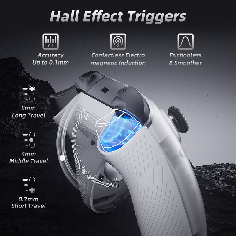 Mytrix Crystalarc Pro Wireless PC Controller with Charging Dock - Bluetooth & 2.4G, Hall Effect Joysticks, 2-in-1 Triggers, 1000Hz Report Rate, 4 Macro Keys, ABXY Micro Switch