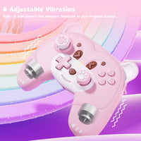 Mytrix Berry Pink Bear Wireless Switch Pro Controller with Macro Definition for Nintendo Switch, the Newest Switch OLED, and Switch Lite