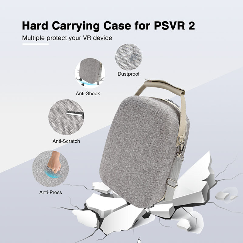 Grey Carrying Case Compatible With PlayStation VR2