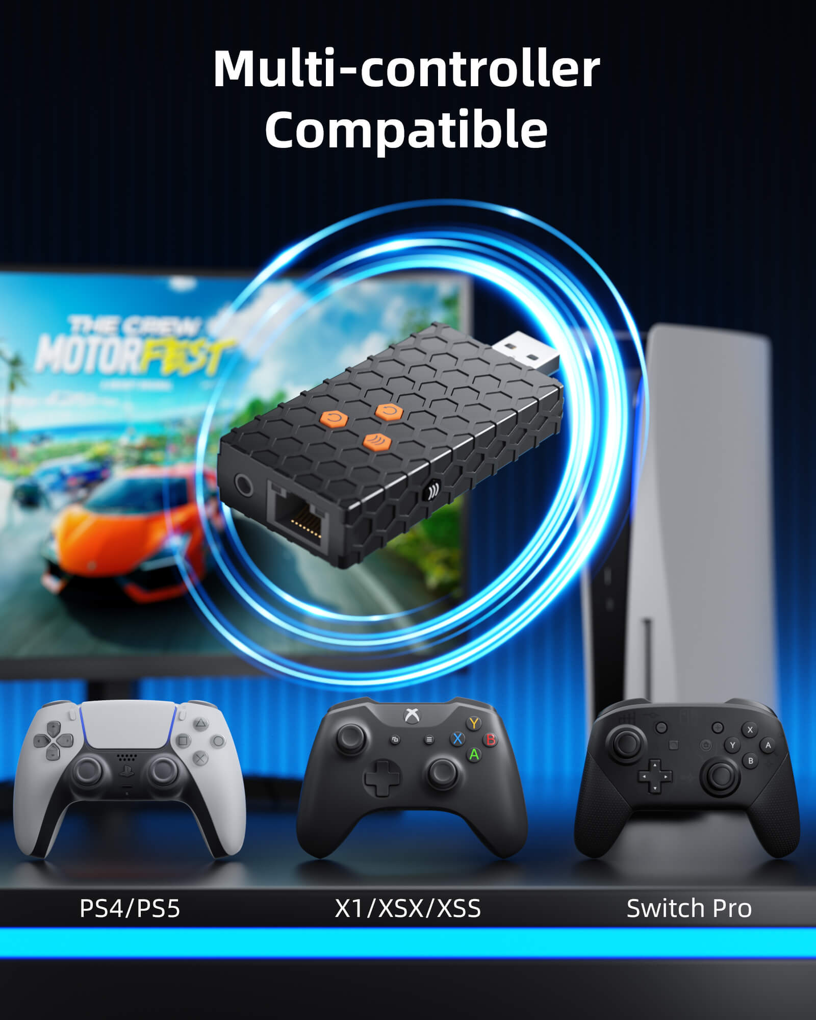 Cross Controller Adapter Mytrix Controller Adapter for PS5 Console - Wireless Converter for PS5 ...