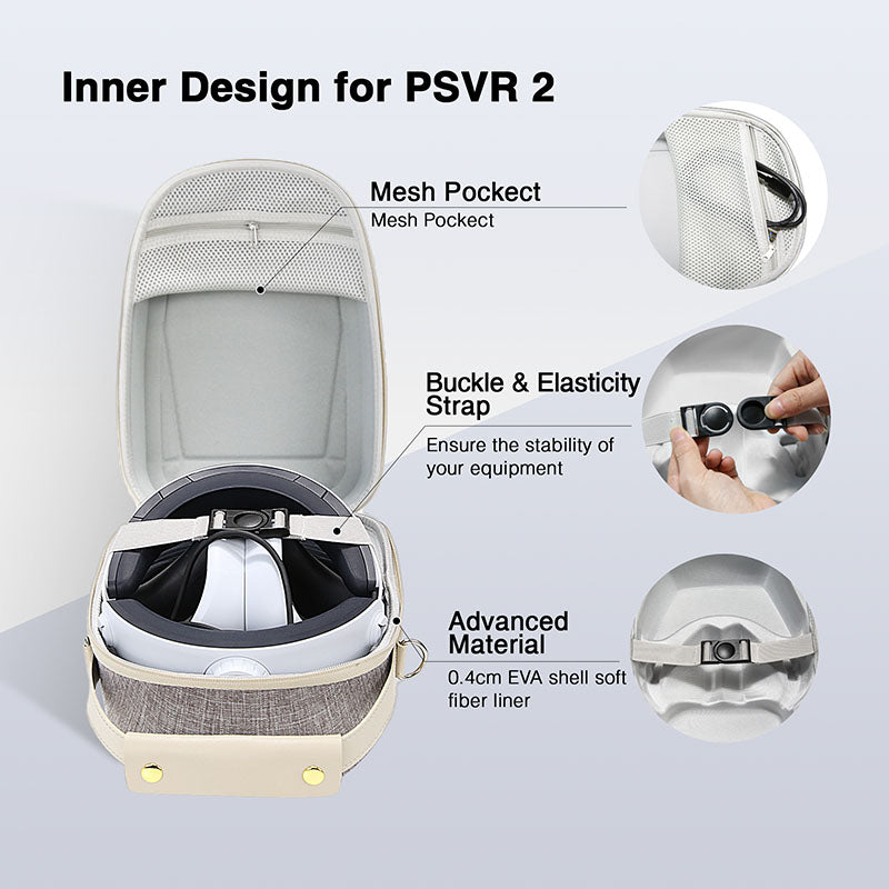 Grey Carrying Case Compatible With PlayStation VR2