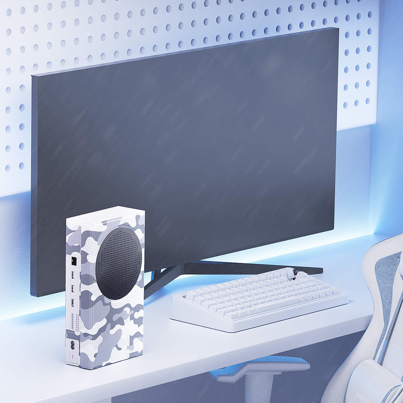 Wraps for Xbox Series S Console, Mytrix Custom X-Box Series S Cover Skin, Magnetic Protective Case for Easy Installation, Full Protection -Gray Camo