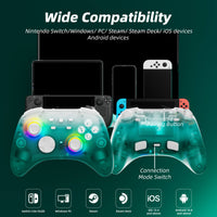 Black Ice Wireless Pro Controllers with Hall Effect Joysticks for Nintendo Switch/Lite/OLED, Windows PC, Steam, Steam Deck, iOS devices (IOS 13.4 and above) and Android devices (Android 10.0 and above )