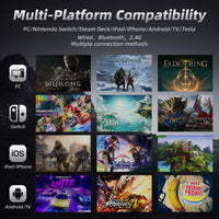 Mytrix Crystalarc Pro Wireless PC Controller with Charging Dock - Bluetooth & 2.4G, Hall Effect Joysticks, 2-in-1 Triggers, 1000Hz Report Rate, 4 Macro Keys, ABXY Micro Switch