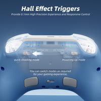 Mytrix Wireless Pro Controllers with Hall Effect Joysticks/Hall Trigger (No Drift), Blue Bluetooth Controller for Nintendo Switch