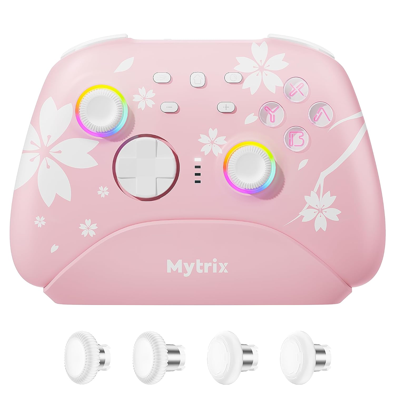 Mytrix Wireless Pro Controllers with Charging Dock, Sakura Pink