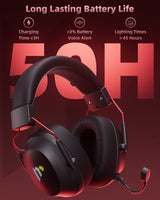 Mytrix Collapsible Wireless Tactical Gaming Headphones with Noise Cancelling Mic - Sleek Black