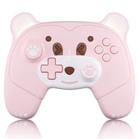 cute Wireless Pro Controller for Nintendo SwitchMytrix Berry Pink Bear Wireless Switch Pro Controller with Macro Definition for Nintendo Switch, the Newest Switch OLED, and Switch Lite