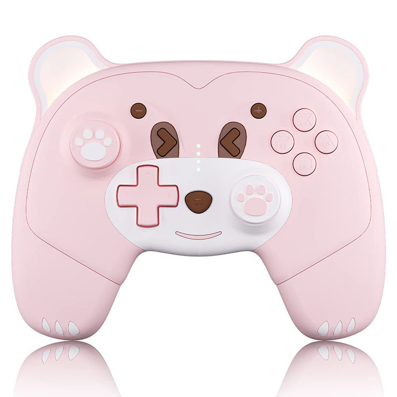 Mytrix Berry Pink Bear Wireless Switch Pro Controller with Macro Definition for Nintendo Switch, the Newest Switch OLED, and Switch Lite