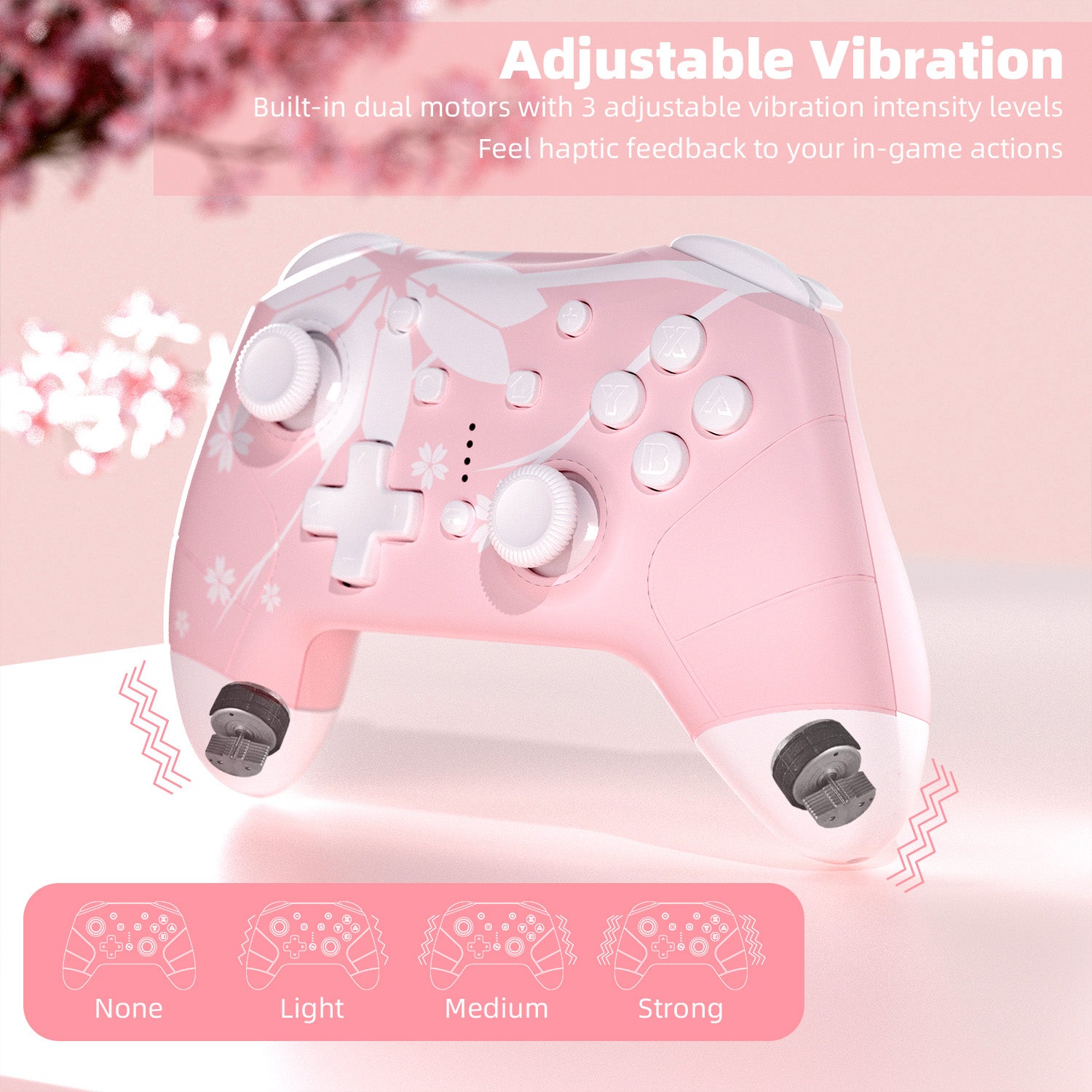 Mytrix Sakura Cherry Pink Wireless Switch Pro Controller for 