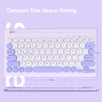 Mytrix Multi-Device Bluetooth Wireless Keyboard - Purple, with Easy-Switch for Up to 4 Devices, Laptop, Windows, Mac, Chrome OS, Android, iPadOS