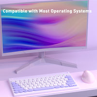 Mytrix Multi-Device Bluetooth Wireless Keyboard - Purple, with Easy-Switch for Up to 4 Devices, Laptop, Windows, Mac, Chrome OS, Android, iPadOS