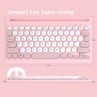 Mytrix Multi-Device Bluetooth Wireless Keyboard - Pink, with Easy-Switch for Up to 4 Devices, Laptop, Windows, Mac, Chrome OS, Android, iPadOS