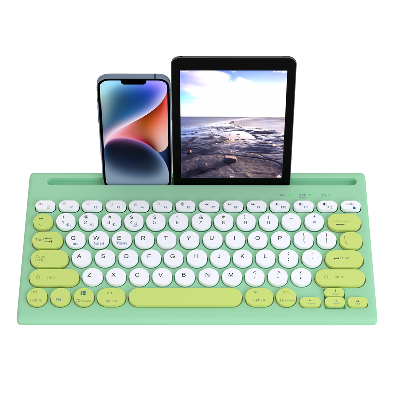 Mytrix Multi-Device Bluetooth Wireless Keyboard - Green, with Easy-Switch for Up to 4 Devices, Laptop, Windows, Mac, Chrome OS, Android, iPadOS