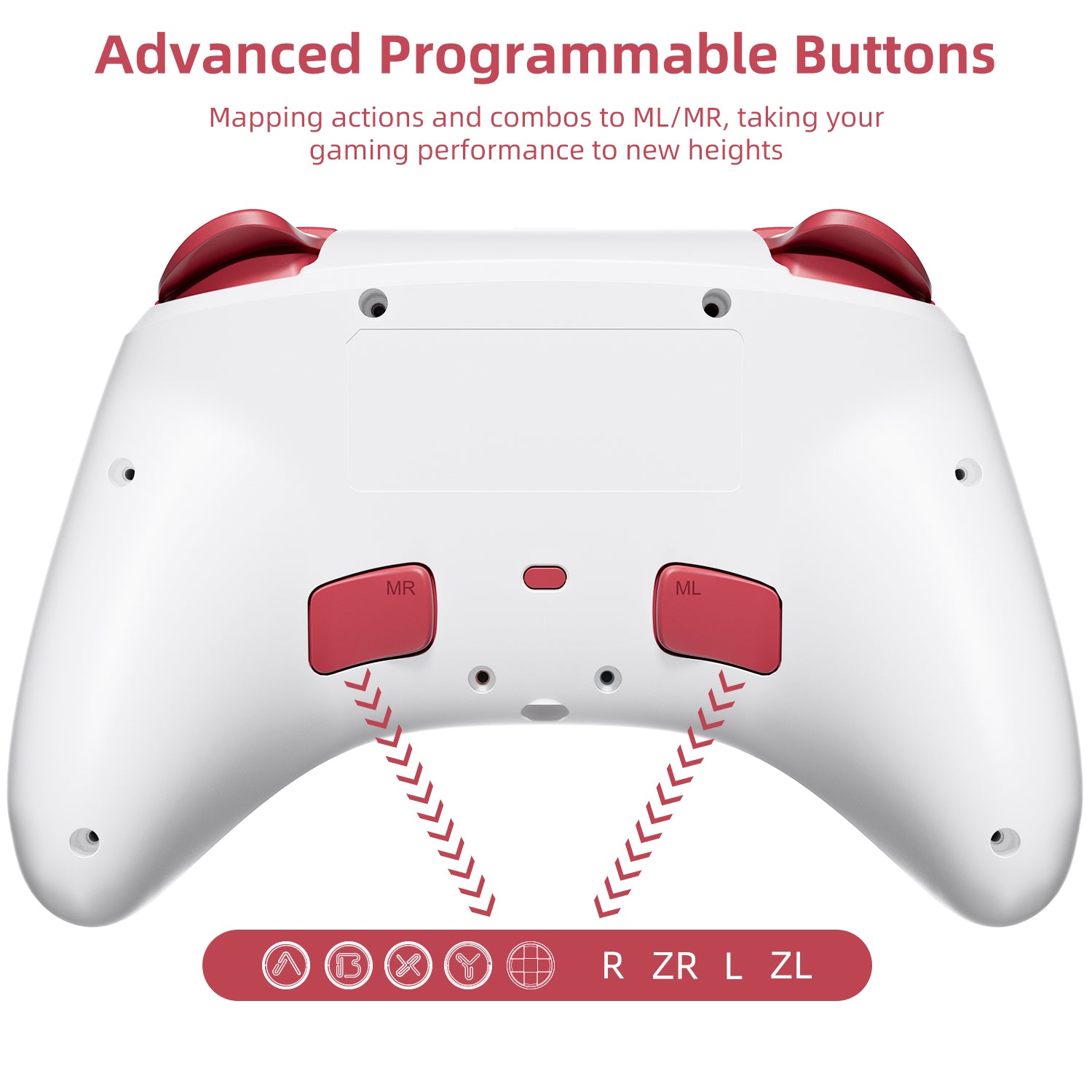 Custom Nintendo Switch Pro Controller in Sakura Pink With White Buttons 