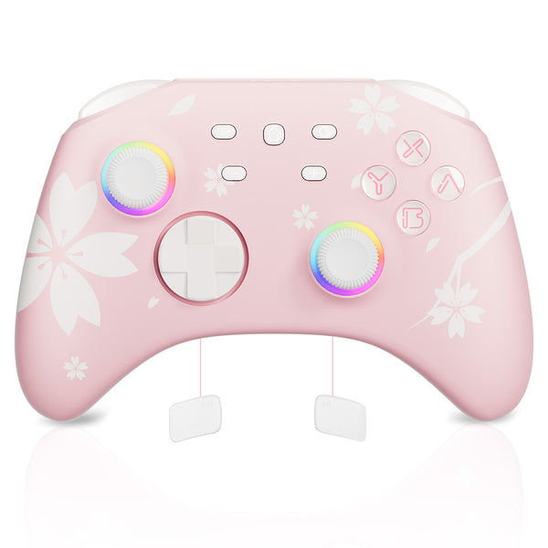 Mytrix Pro Wireless Controller Sakura Pink, Bluetooth Controller with  Programmable, Compatible with Nintendo Switch, Windows PC, iOS, Android,  and