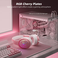 Mytrix Sakura Pink RGB Gaming Headset - Cherry Blossom RGB Gradient Light,  360 Rotation Mic with In-Line Control