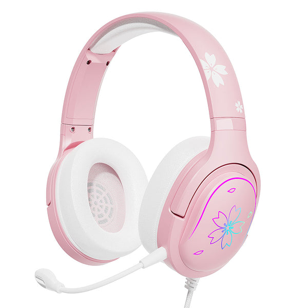 Mytrix Sakura Pink RGB Gaming Headset with Mic - Cherry Gradient 