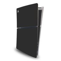 Durable Vinyl Decal Easy Apply Style Wrap Stickers for PS5 Slim Disc Version - Black