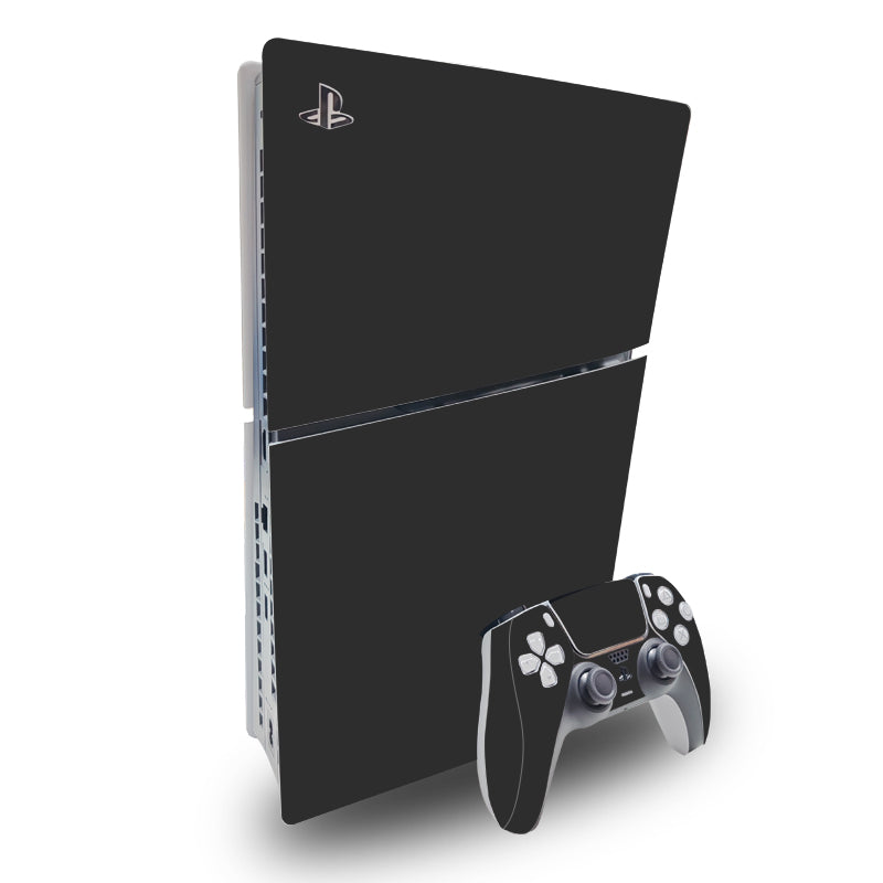 Mytrix Whole Body Protective Skin for PlayStation 5 Slim Disc Console, Durable Vinyl Decal Easy Apply Style Wrap Stickers for PS5 Slim Disc Version - Black