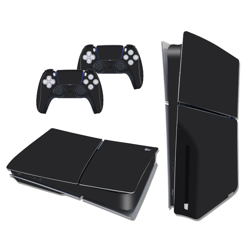 Mytrix Whole Body Protective Skin for PlayStation 5 Slim Disc Console, Durable Vinyl Decal Easy Apply Style Wrap Stickers for PS5 Slim Disc Version - Black