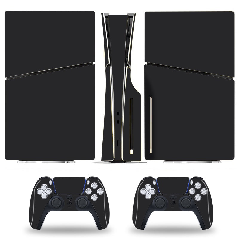 Mytrix Whole Body Protective Skin for PlayStation 5 Slim Disc Console, Durable Vinyl Decal Easy Apply Style Wrap Stickers for PS5 Slim Disc Version - Black