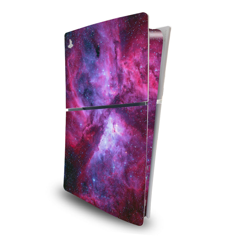Durable Vinyl Decal Easy Apply Style Wrap Stickers for PS5 Slim Disc Version - Cosmic Galaxy