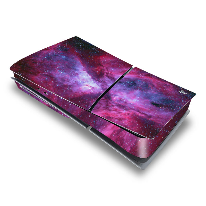 Durable Vinyl Decal Easy Apply Style Wrap Stickers for PS5 Slim Disc Version - Cosmic Galaxy