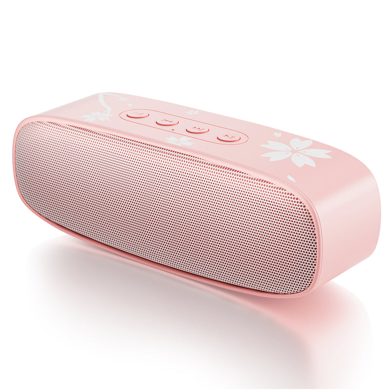 Wireless Pink Bluetooth speaker with cherry flower