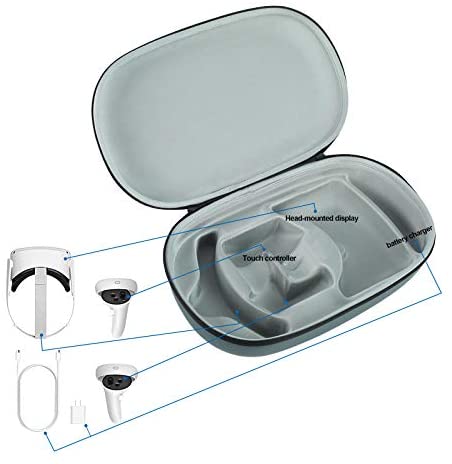 Mytrix Carrying Case for Meta/Oculus Quest 2 VR Headset, Controllers, and Accessories, Virtual Reality Protective Travel Hard case, Lightweight Quest 2 All-in-One Storage