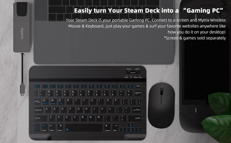 Steam Deck Travel Accessories 8-IN-1 Complete Set Mytrix Anti Shock Messenger Bag Soft Lining, Charger & Accessories (Slim keyboard)