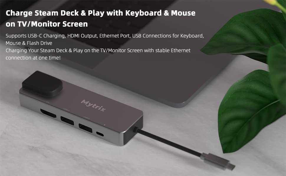 USB Type C Hub 5-in-1 Multiport Dock for Steam Deck, Mytrix Fast 