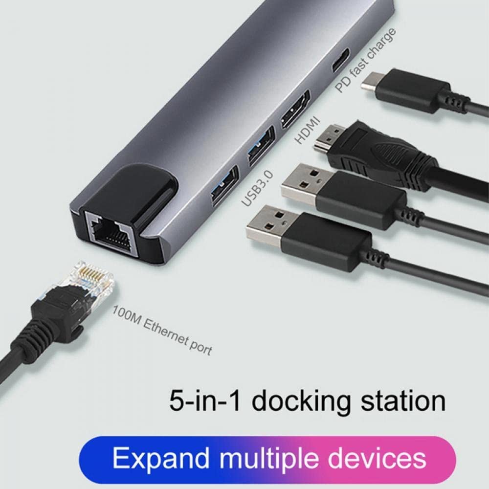 Multi-Port Adapter, Works with Type-C, USB-A and HDMI Devices, USB 3.0 Speed