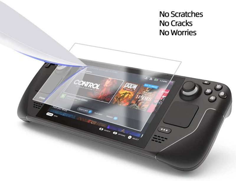 Mytrix Steam Deck Tempered Glass Screen Protector USB Extension Hub Bundle, 9H Anti-Scratch Protector with 5-in-1 Fast Charging Type C Hub