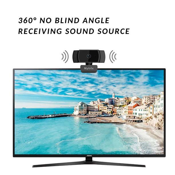 Mytrix AutoFocus Full HD 1080P Webcam, Built-in Noise Cancelling Mic, USB Webcam for Windows Mac PC Laptop Desktop Video Calling Recording Conferencing Streaming, Skype Zoom Facebook Youtube Black