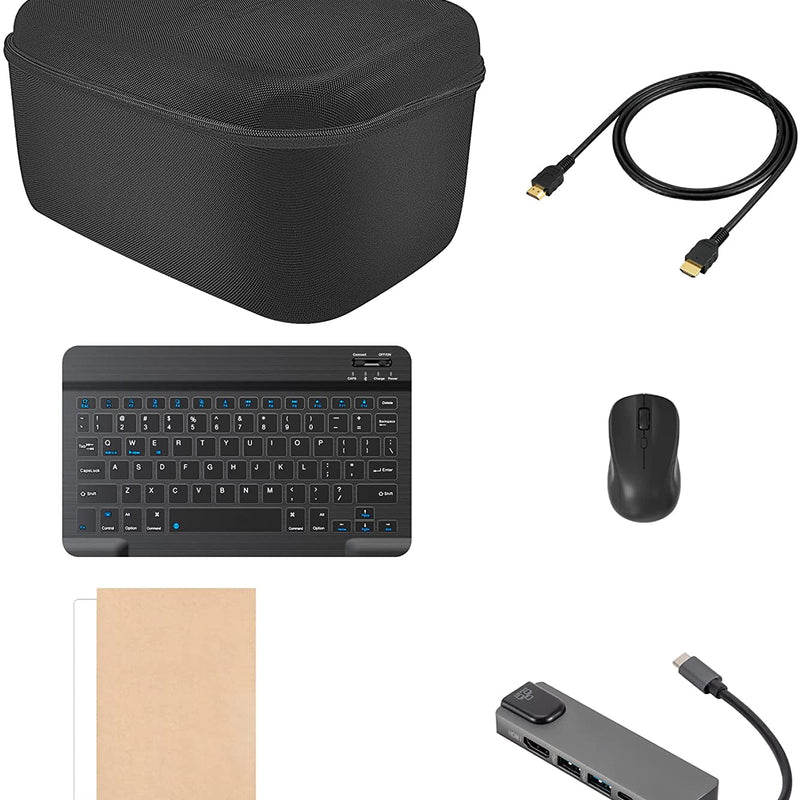 Steam Deck Travel Accessories 7-IN-1 Complete Set Mytrix Anti Shock Messenger Bag Soft Lining, Charger & Accessories (Slim keyboard)