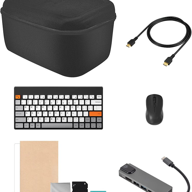 Steam Deck Travel Accessories 8-IN-1 Complete Set Mytrix Hard Carrying Storage All Protective Anti Shock Messenger Bag Soft Lining Fit Steam Deck Console, Charger & Accessories (colorful keyboard)