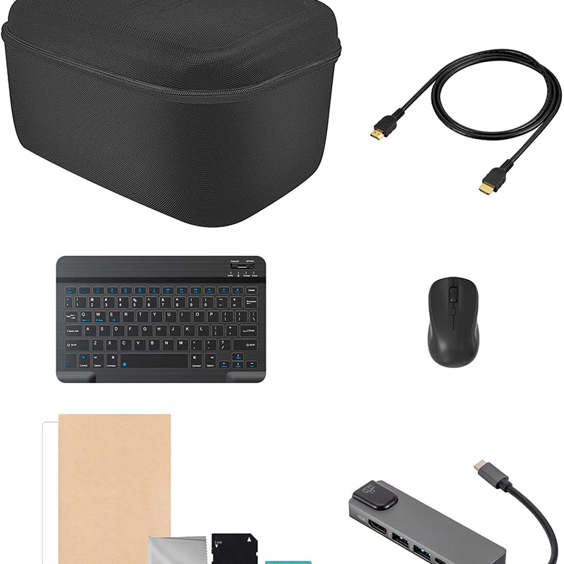 Steam Deck Travel Accessories 8-IN-1 Complete Set Mytrix Anti Shock Messenger Bag Soft Lining, Charger & Accessories (Slim keyboard)