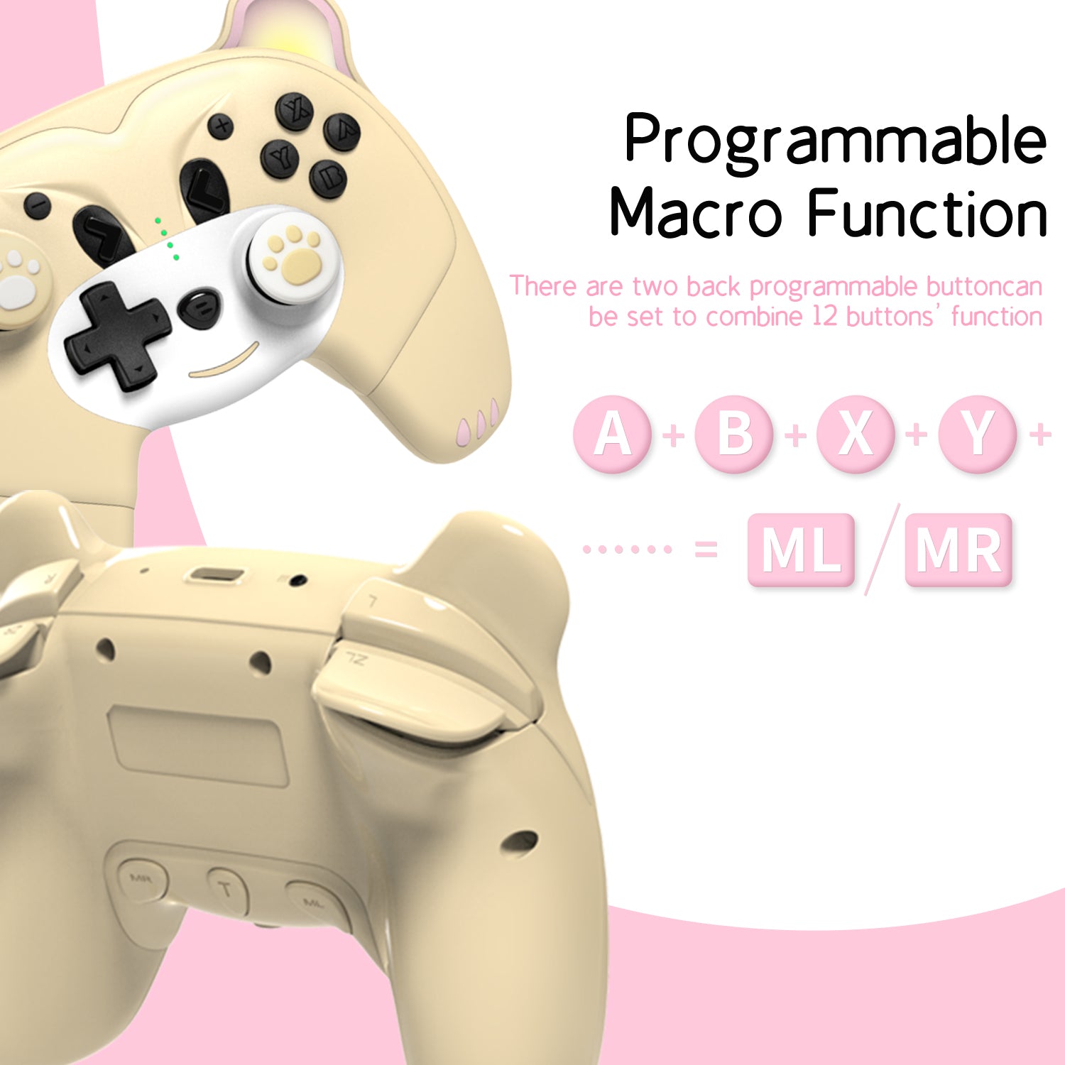 Mytrix Perry the Yellow Bear Wireless Switch Pro Controller with Macro ...