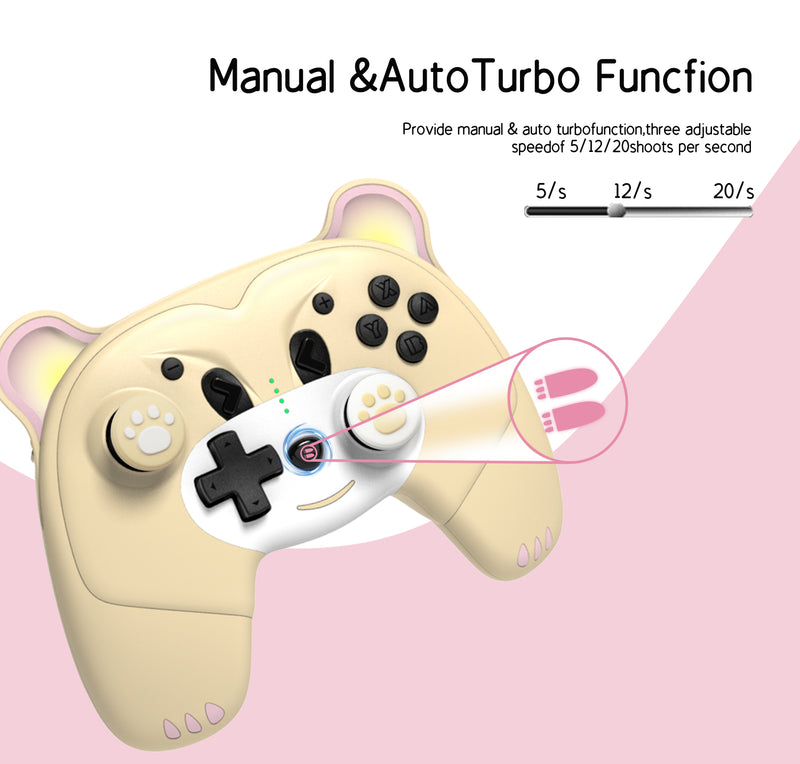 Yellow bear shape nintendo switch pro controller